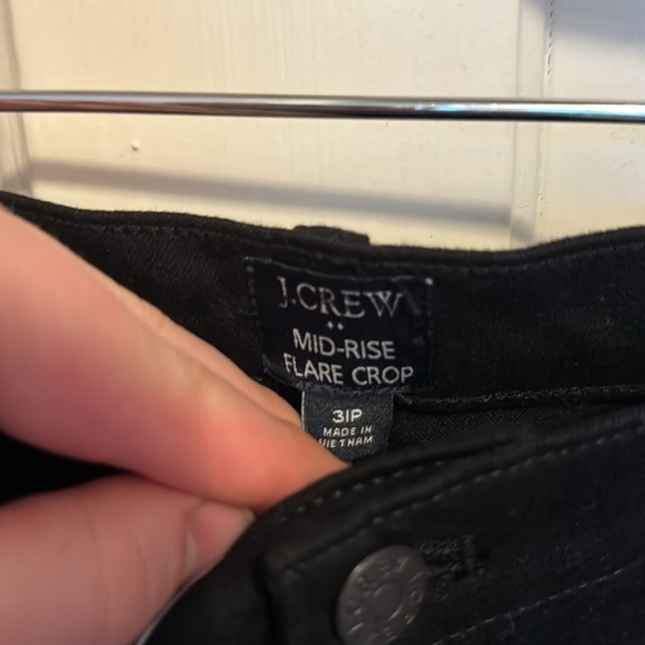 J. Crew Factory Petite Mid-Rise Flare Crop Jean with All-Day Stretch in Black - Picture 5 of 8